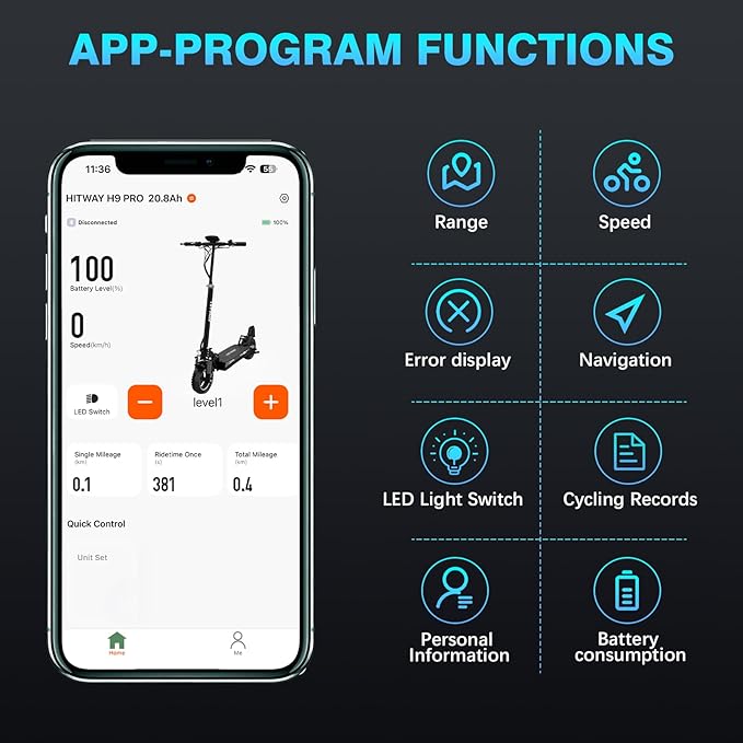 HITWAY H9 Pro 20.8 Ah Electric Scooter