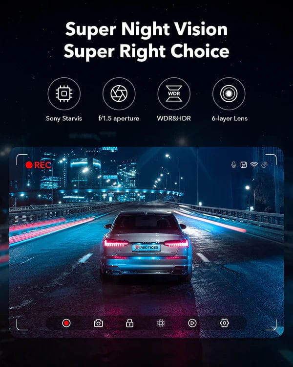 Redtiger F7NP Dual Dash Cam - Tech Trove Essentials 