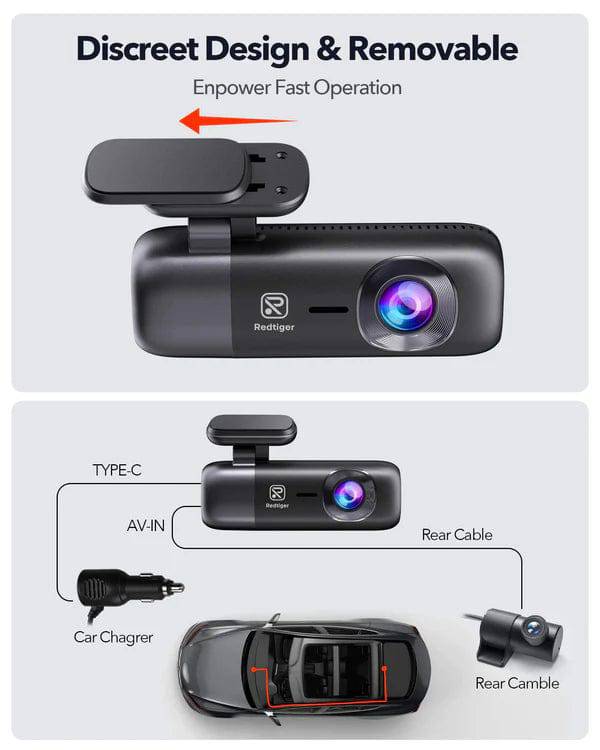 Redtiger F9 4K Dual Mini Dash Cam - Tech Trove Essentials 