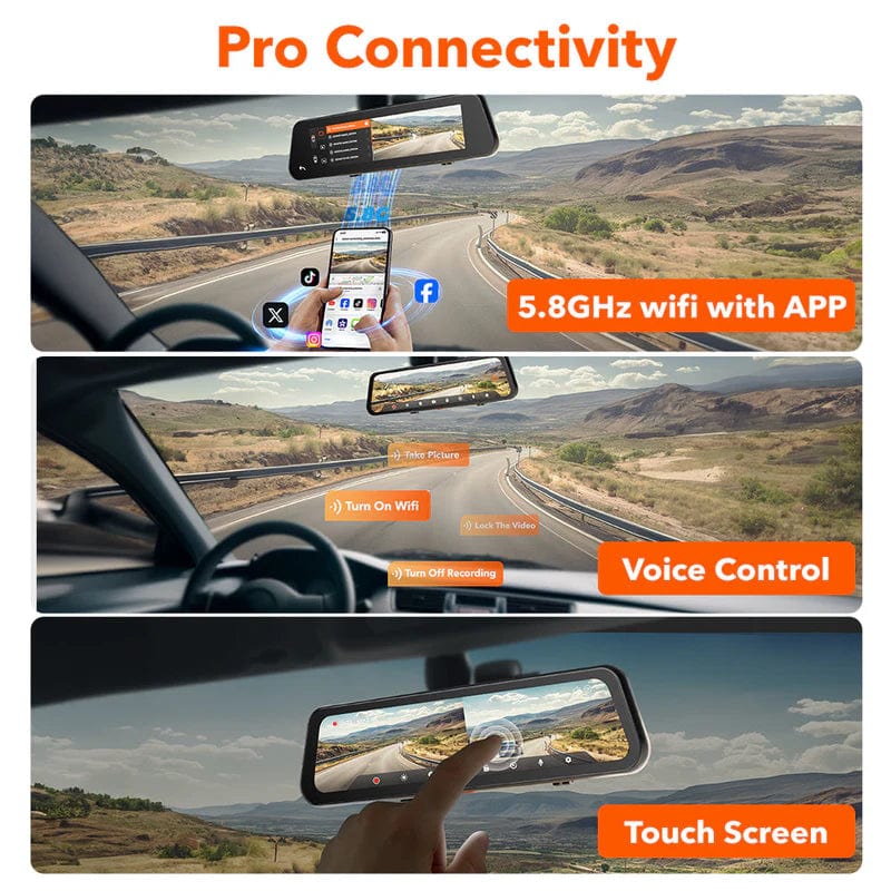 WOLFBOX G900 Pro Smart Mirror Dash Cam - Tech Trove Essentials 