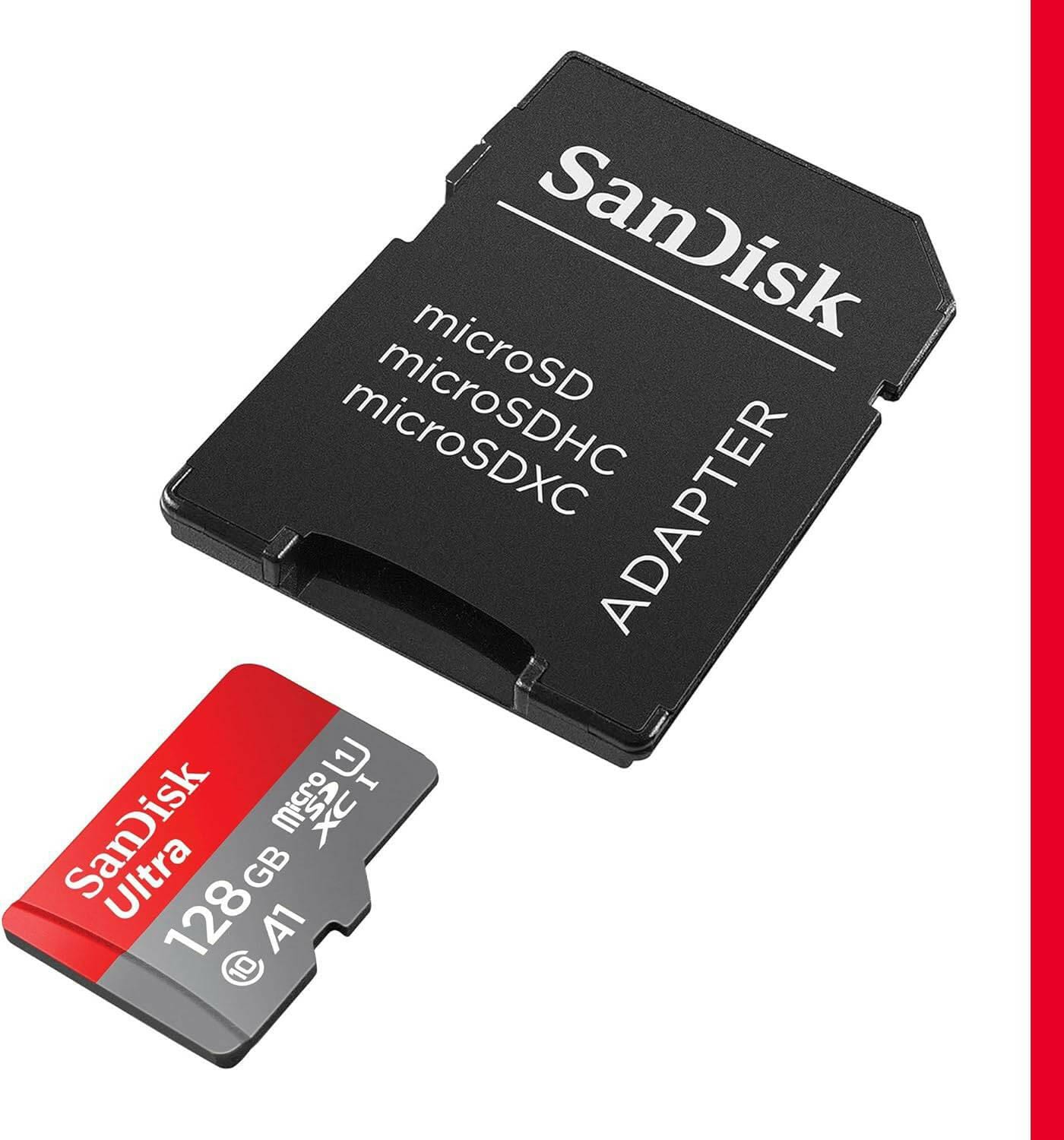 SanDisk Ultra MicroSD Card - 32GB/64GB/128GB - Class 10 - Including Adapter - Tech Trove Essentials 