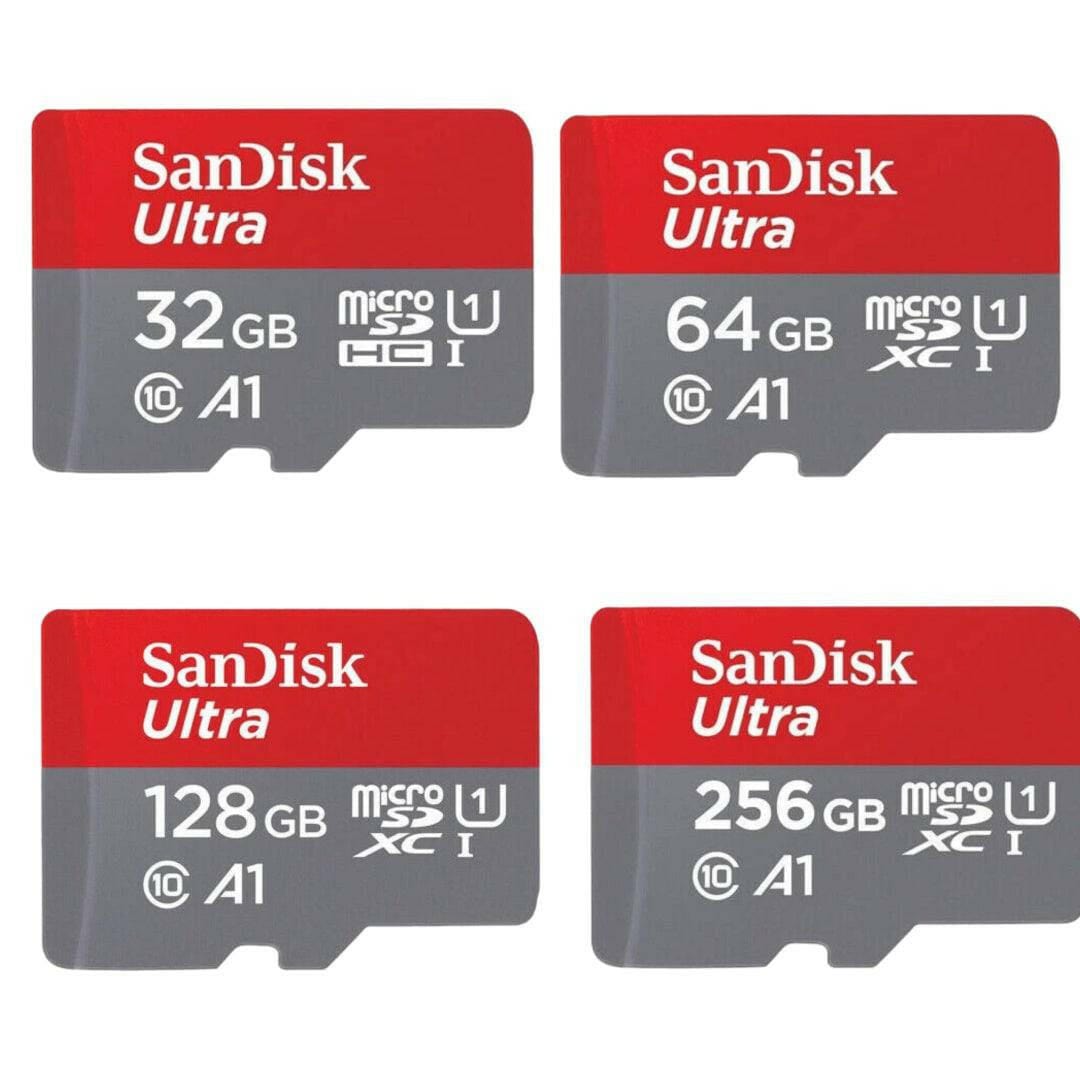 SanDisk Ultra MicroSD Card - 32GB/64GB/128GB - Class 10 - Including Adapter - Tech Trove Essentials 