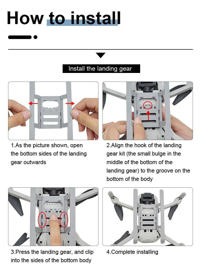 STARTRC Foldable and extended landing gear for DJI mini 2/1/SE - Tech Trove Essentials 