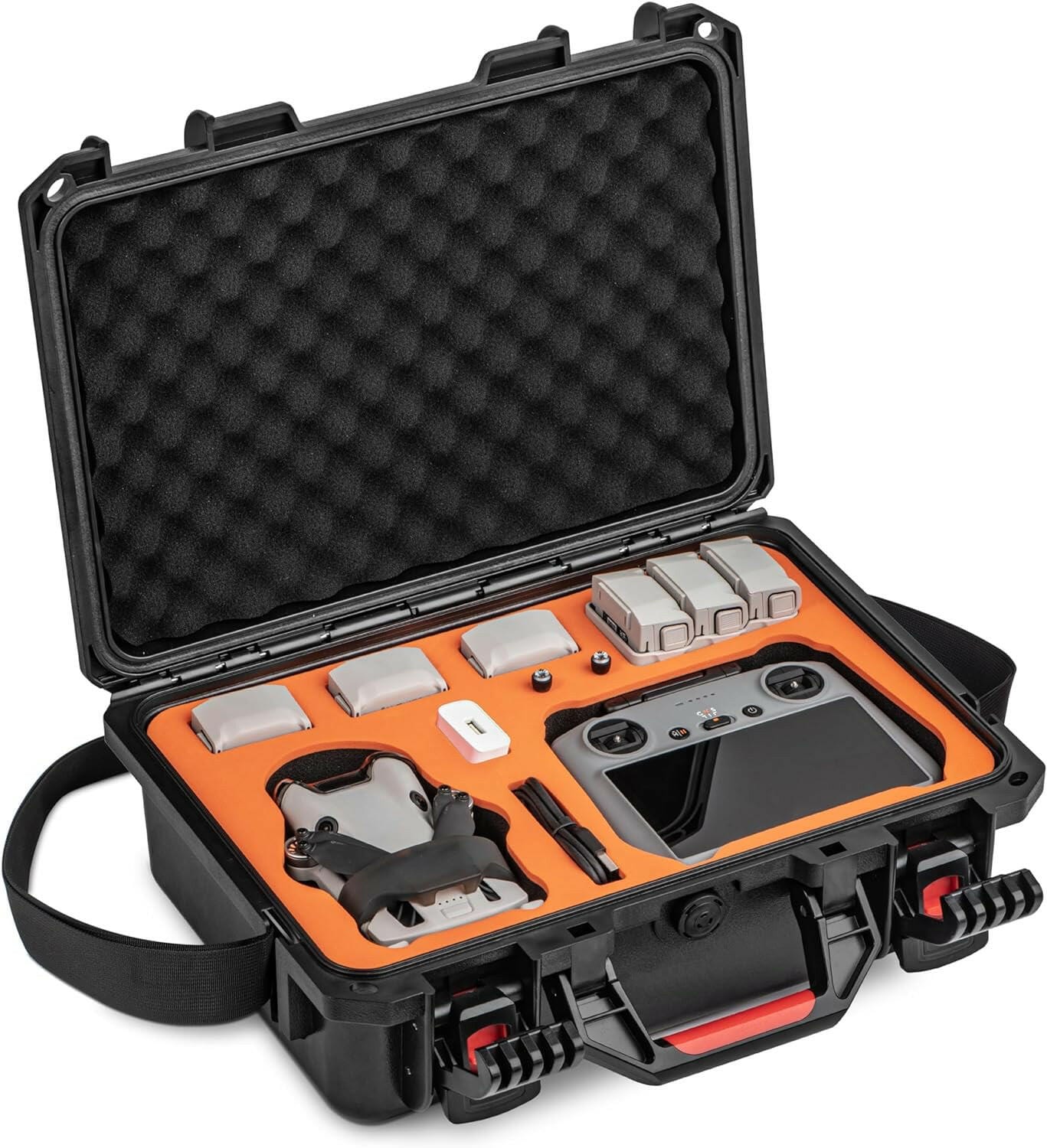 STARTRC Hard Case for DJI Mini 3/mini 3 pro/Mini 4 Pro Flymore combo(Orange foam) - Tech Trove Essentials 