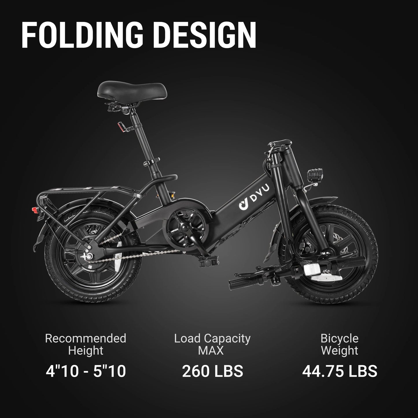 DYU C3 14 Inch Folding Ebike - Tech Trove Essentials 