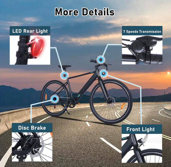 HITWAY BK19 ROAD LEGAL ELECTRIC BIKE - Tech Trove Essentials 