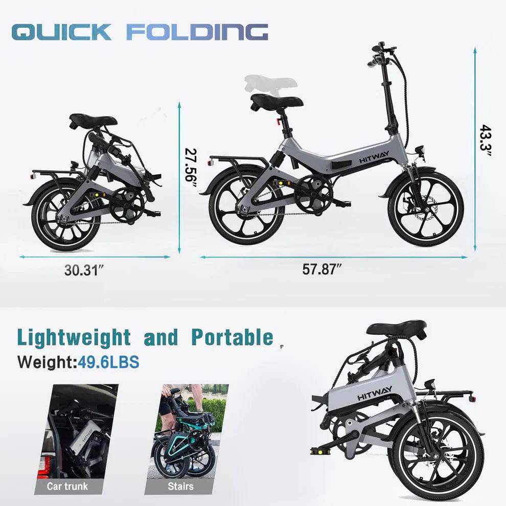 Hitway BK2 Folding Electric Bike - Tech Trove Essentials 