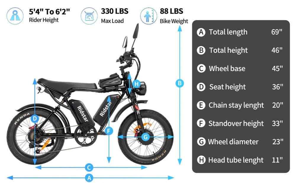 RIDSTAR Q20 Pro 20" Fat Tires Electric Bikes - Tech Trove Essentials 