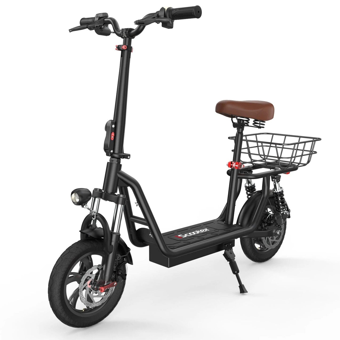 iScooter i12 Electric Scooter with Seat & Rear Basket - Tech Trove Essentials 