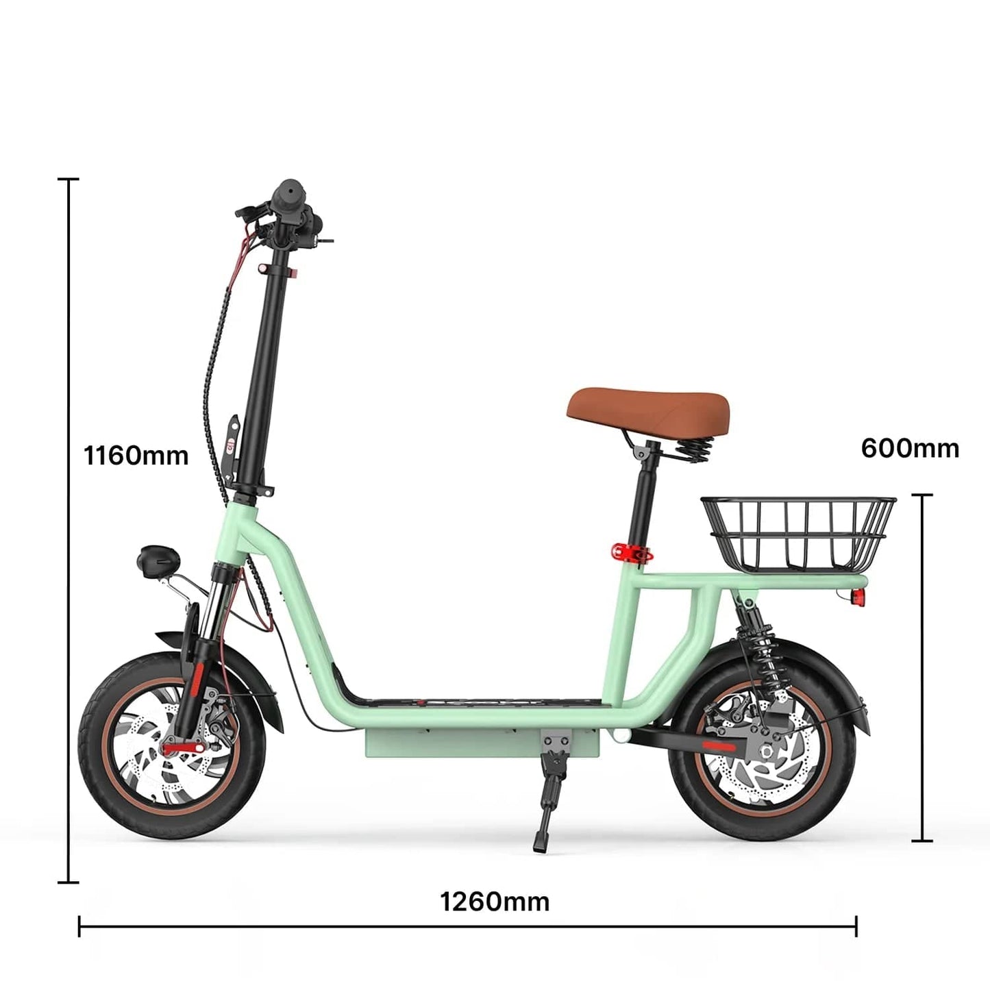 iScooter i12 Electric Scooter with Seat & Rear Basket - Tech Trove Essentials 