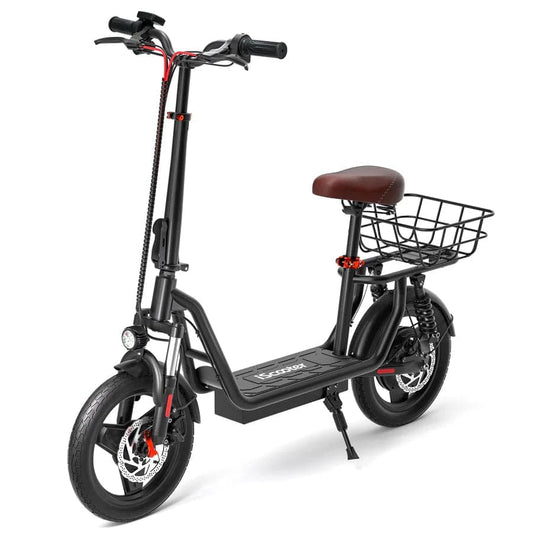 iScooter i12 Electric Scooter with Seat & Rear Basket - Tech Trove Essentials 