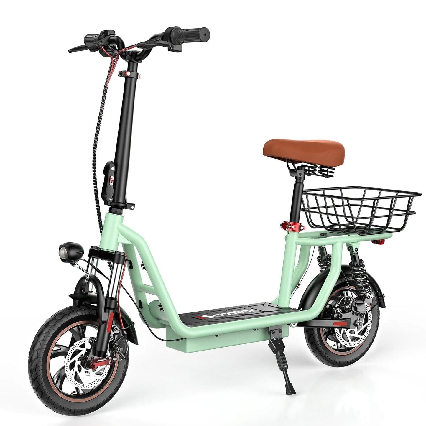 iScooter i12 Electric Scooter with Seat & Rear Basket - Tech Trove Essentials 