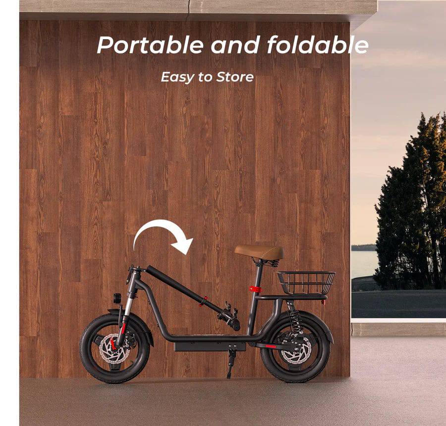 iScooter i12 Electric Scooter with Seat & Rear Basket - Tech Trove Essentials 