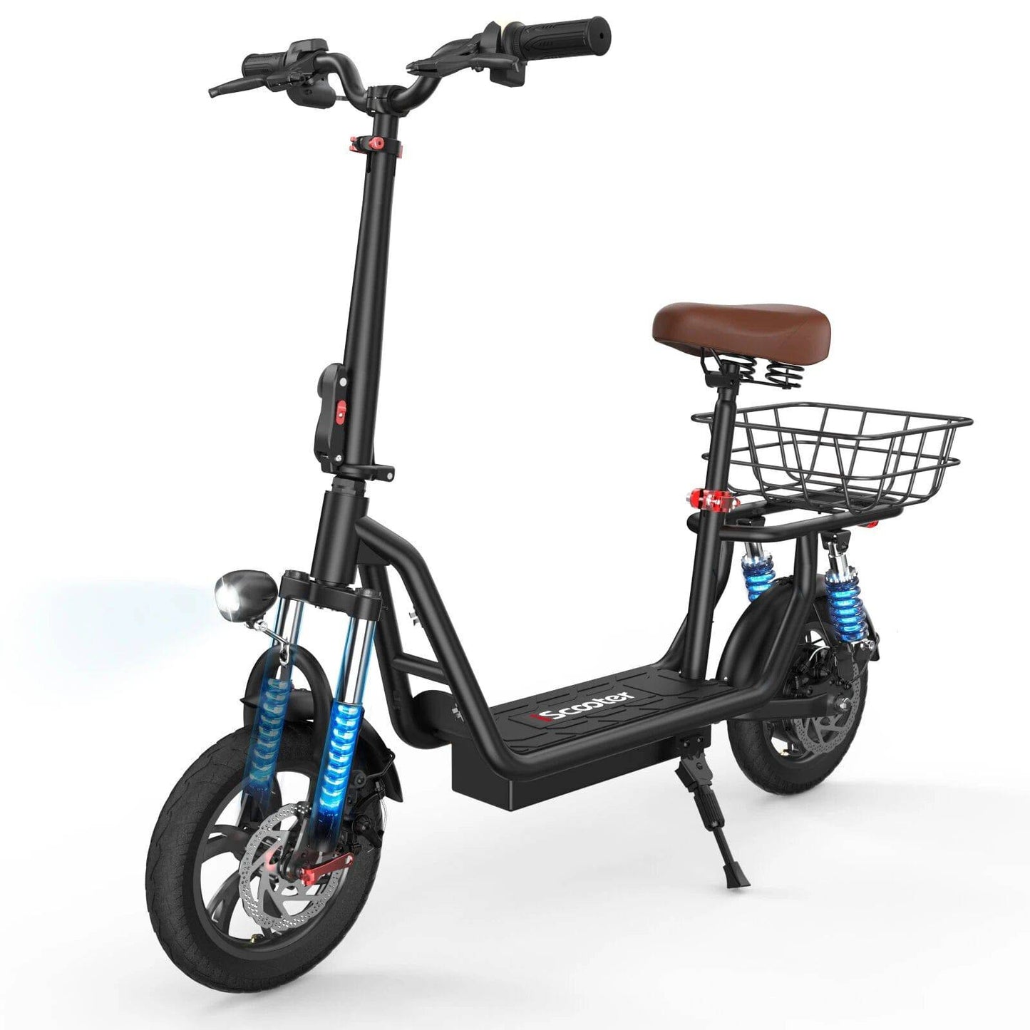 iScooter i12 Electric Scooter with Seat & Rear Basket - Tech Trove Essentials 