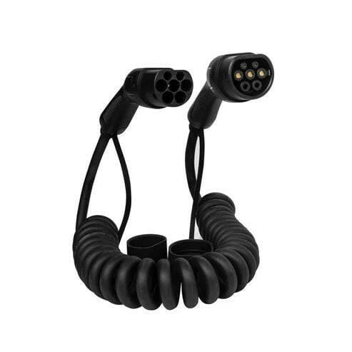 22kw Coiled EV Charger Cable | Type 2 to Type 2 - Tech Trove Essentials 